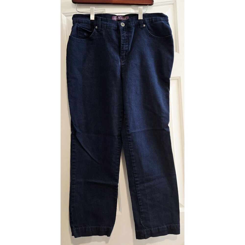 Gloria Vanderbilt Amanda Jeans Size 12 Navy Blue High Rise Tapered Mom Fit Short